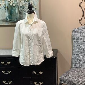 Talbots White Button-Down Shirt for Women